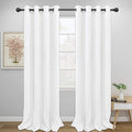 Easy-Going Blackout Curtains for Bedroom, Solid Thermal Insulated Grommet and Noise Reduction Window Drapes, Room Darkening Curtains for Living Room, 2 Panels (52x108 in,White)-Ruum Studio Home