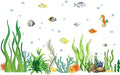 2 Sheets of 12x36 Inch Spring Summer Window Cling Sticker Fish, Plants, Aquatic Theme Window Stickers, Spring and Summer Decor, Home, Shop, Party Window, Glass, Wall Display Stickers (Aquatic Theme)-Ruum Studio Home