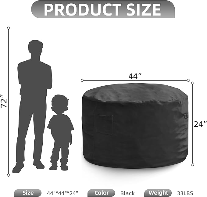 Hobestluk 4FT Bean Bag Chair Giant Bean Bag Chairs for Adults Large Bean Chairs with Removable Cover, Beanbag Chair with Filler, Adult Bean Bag Chairs for Living Room, Bedroom-Ruum Studio Home