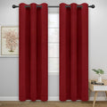 Easy-Going Blackout Curtains for Bedroom, Solid Thermal Insulated Grommet and Noise Reduction Window Drapes, Room Darkening Curtains for Living Room, 2 Panels(42x84 in, Christmas Red)-Ruum Studio Home