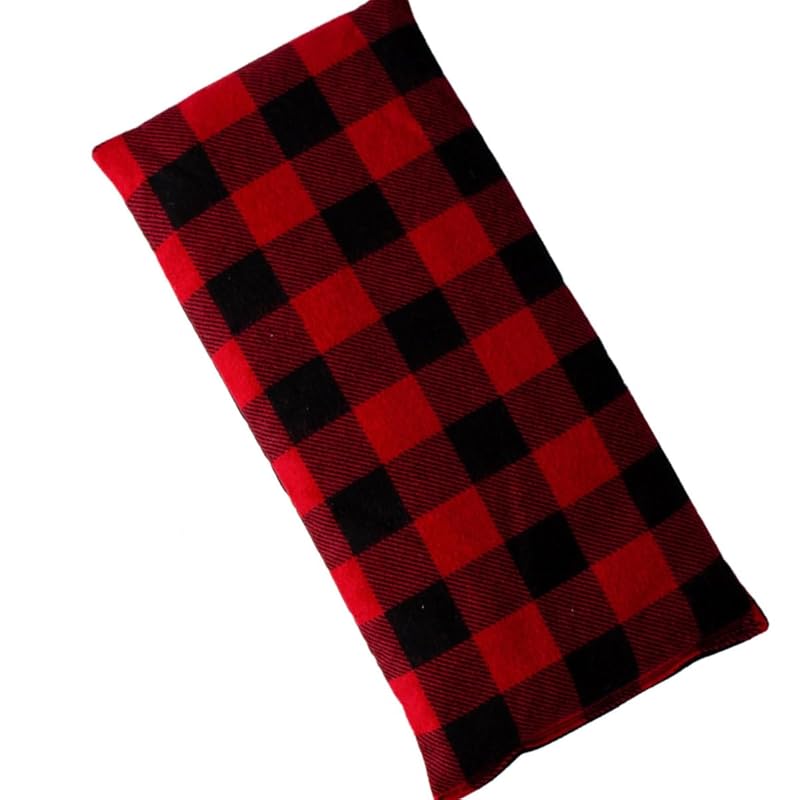 Large Microwave Heating Pad with Flax Seed, Scented or Unscented, Good For Back Pain or Cramps, Moist Heat Therapy or Ice Pack, Microwavable Bean Bag, 6" x 12" (Red and Black, Chamomile)-Ruum Studio Home