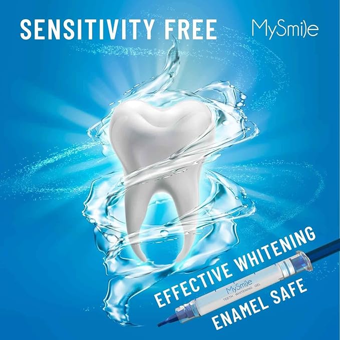 MySmile Teeth Whitening Kit with LED Light, 10 Min Non-Sensitive Fast Teeth Whitener with 3 Carbamide Peroxide Whitening Gel, Helps to Remove Stains from Coffee, Smoking, Wines, Soda, Food-Ruum Studio Home