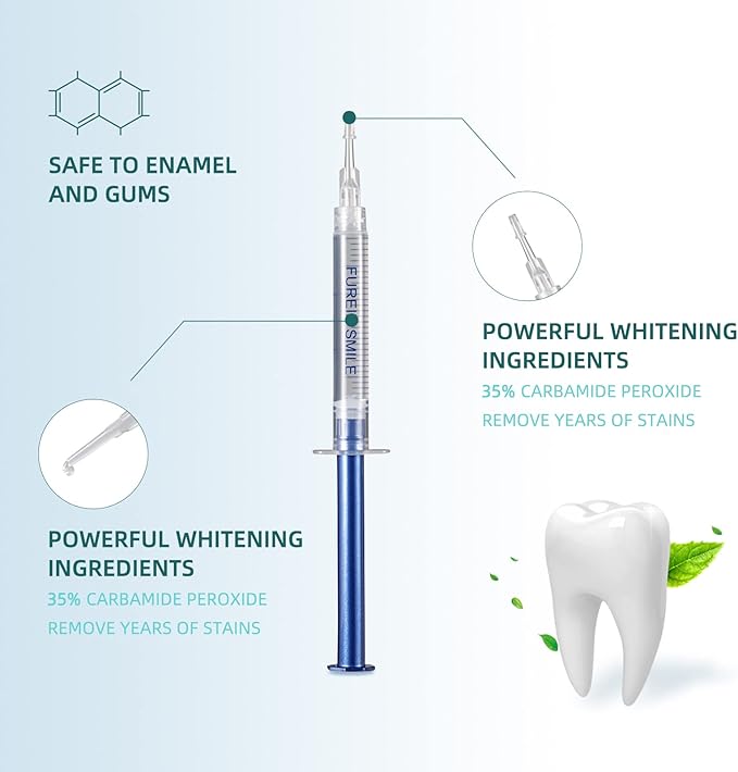 Teeth Whitening Gel Refills 10PCS Tooth Whitener 48+ Treatments -Removes Years of Stains 35% Carbamide Peroxide-Ruum Studio Home