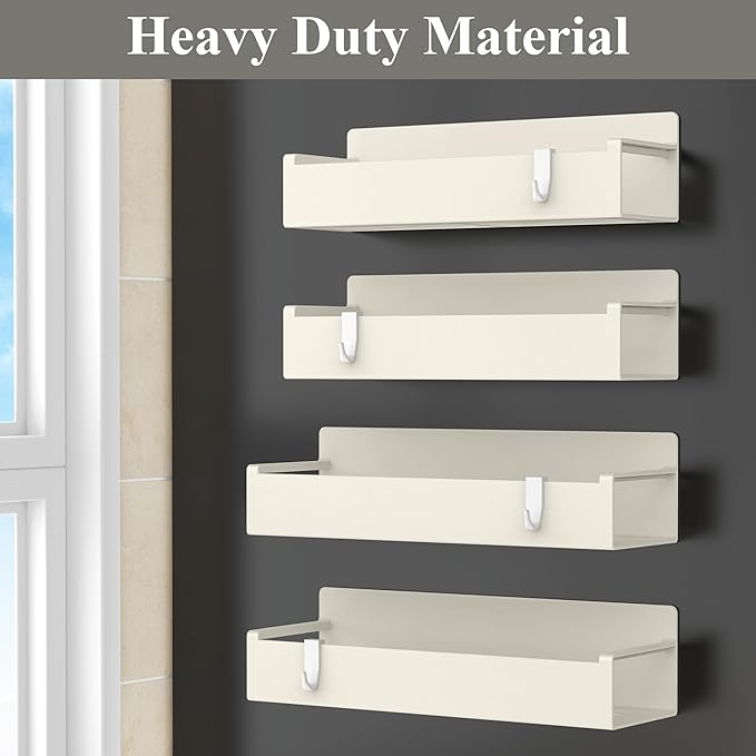 4 Pack Magnetic Spice Rack Organizer for Refrigerator and Oven, Cream White Fridge Organizers and Storage for Kitchen-Ruum Studio Home