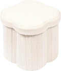B FSOBEIIALEO Storage Ottoman Cube, Flowers Shaped Ottomans with Storage Foot Stool Footrest for Lving Room, Boucle Ottoman Seat for Dorm Room,Faux Teddy Fur, Cream White 12.6"x12.6"x12.6"-Ruum Studio Home