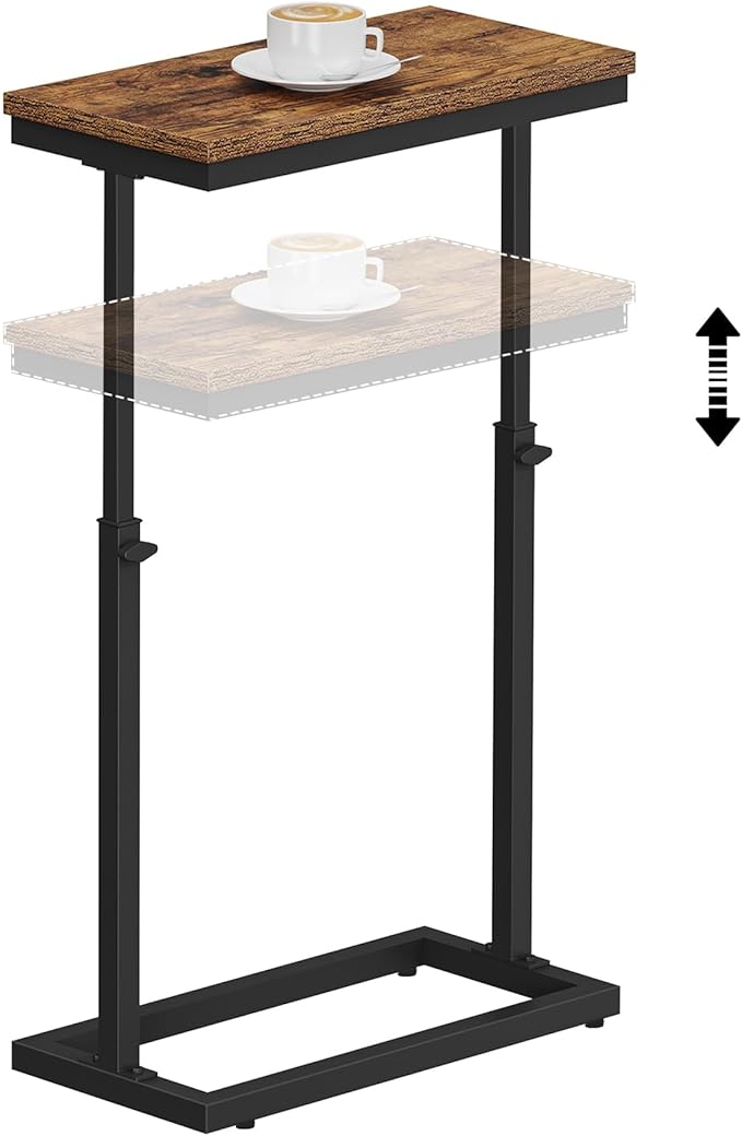 TUTOTAK End Table, Side Table, Tall Couch Table, Sofa Table, Living Room, Bedroom, Brown TB01BB083-Ruum Studio Home