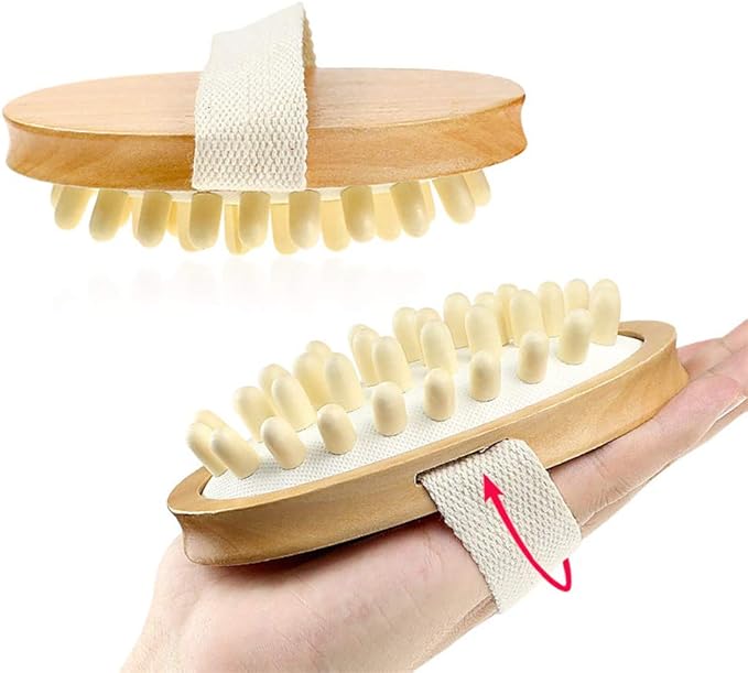 Natural Wooden Massage Body Brush for Cellulite and Improve Lymphatic Blood Circulation Dry Brush Remove Dead Skin Shower Bathe SPA Bath Brush-Ruum Studio Home