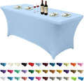 ABCCANOPY 6 FT Spandex Table Cover Stretch Fitted Wrinkle Resistant Tablecloth Reuse for Rectangular Folding Table Patry Event Wedding Banquet Protector Sky Blue-Ruum Studio Home