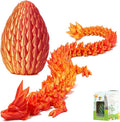 3D Printed 12” Articulated Crystal Dragon Inside 5.1” Egg - Unique Collectible, Fidget Toy, Fantasy Home & Office Desk Decor (Laser Red)-Ruum Studio Home