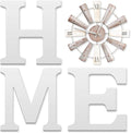 ZAZIWZ Farmhouse Home Signs with Windmill Clock Wall Decor Rustic Home Letters Wall Art for Living Room Kitchen Entryway Dining Room Bedroom (white)-Ruum Studio Home