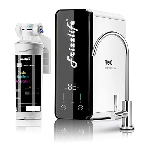 Frizzlife Reverse Osmosis Water Filter - Alkaline Mineral pH+, 600 GPD High Flow, Tankless RO Reverse Osmosis System, Under Sink, Reduce TDS, Compact, 2:1 Drain Ratio, PD600-TAM3-Ruum Studio Home