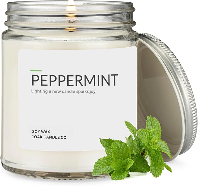 1OAK Soy Wax Scented Candles - Peppermint Candle - Scented Candles for Home (7oz.)-Ruum Studio Home