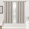 H.VERSAILTEX Premium Blackout Thermal Insulated Room Darkening Curtains for Bedroom/Living Room - Classic Grommet Top (2 Panels, Stone, 52 Inch by 63 Inch)-Ruum Studio Home