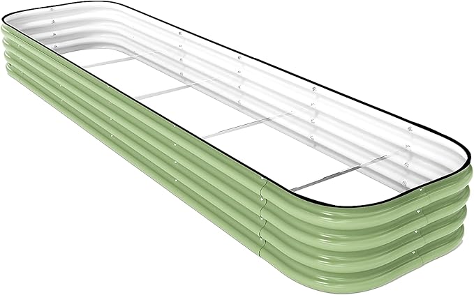 DaisyVibe Raised Garden Bed Kit, Planter Raised Garden Boxes Outdoor, Oval Large Metal Raised Garden Beds for Vegetables Flowers (Green, 8ftx2ftx1ft)-Ruum Studio Home