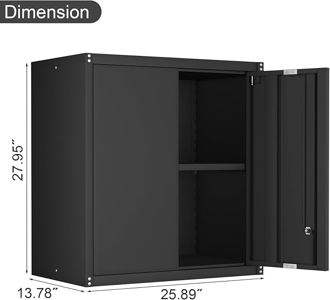 Wall Cabinet Storage,Steel Cabinet with Locking,Metal Storage Cabinet for Home Office,Kitchen-Ruum Studio Home