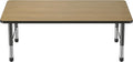 Factory Direct Partners FDP Rectangle (36 x 60 inch) Classroom Table with Adjustable Chunky Toddler Legs (15-24 in); Preschool, Kinder and Daycare Furniture - Pasadena Oak Top/Black Edge and Legs-Ruum Studio Home