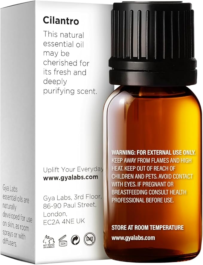 Gya Labs Cilantro Essential Oil for Diffusers - 0.34 Fl Oz - 100% Natural Cilantro Oil for for Skin, Massage, Aromatherapy & Candle Making Scent-Ruum Studio Home