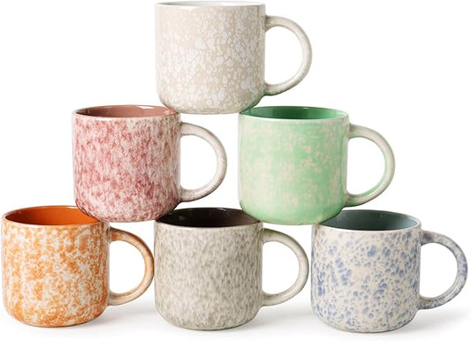 12 OZ Coffee Mugs Set of 6, Modern Coffee Mugs Set with handle for Tea/Latte/Cappuccino/Milk/Cocoa.-Ruum Studio Home
