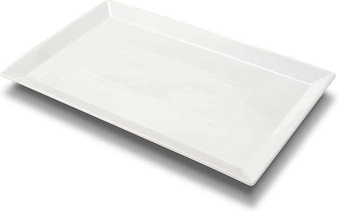 MIECOO Large Serving Platter, 18.5" x 11.5" White Serving Tray, Rectangular Porcelain Plate for Party, Wedding, Birthday, Entertaining, Food, Appetizer, Fruit, Sushi, Dessert-Ruum Studio Home
