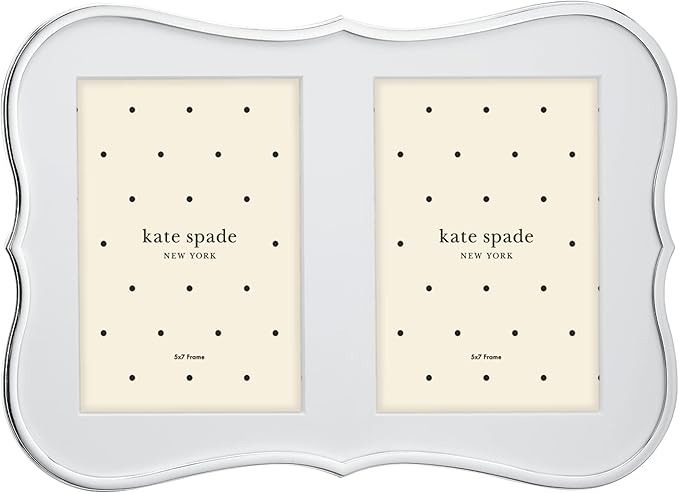 Kate Spade New York Crown Point Double 5" X 7" Frame, 2.60 LB, Silver-Ruum Studio Home