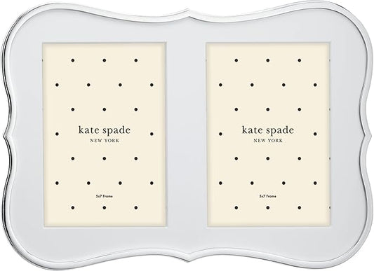 Kate Spade New York Crown Point Double 5" X 7" Frame, 2.60 LB, Silver-Ruum Studio Home