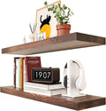 Habudda Floating Shelves Set of 2, Natural Pine Wood Shelf for Bathroom Bedroom Kitchen, 30 inch Long, Rustic Decor, Walnut-Ruum Studio Home