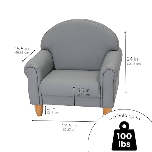 Children's Factory As We Grow Toddler Chair, Flexible Seating for Daycare or Preschool, Kids Reading Couch, Playroom Furniture, Gray-Ruum Studio Home