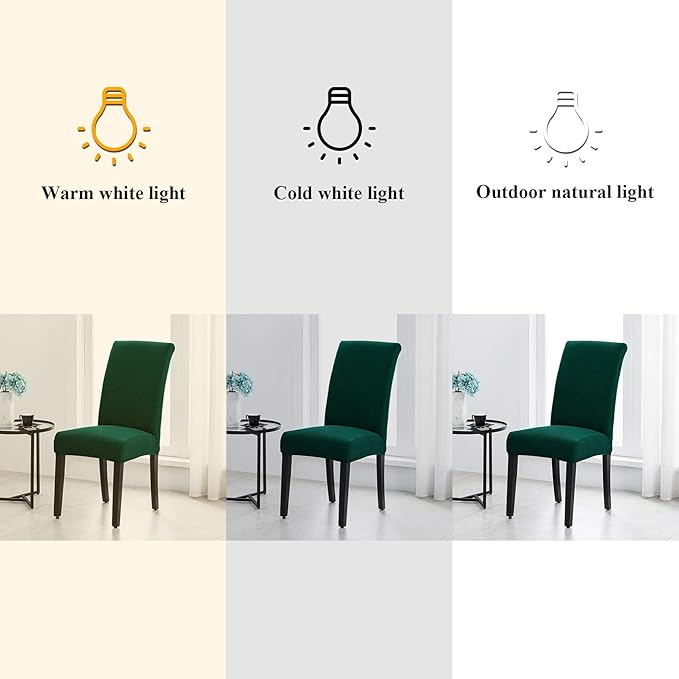 Joccun Chair Covers for Dining Room Set of 8, Dining Chair Slipcovers Stretch Dining Room Chair Covers Seat Protector,Washable Parsons Chair Cover for Home,Hotel,Banquet(Hunter,8 Pack)-Ruum Studio Home