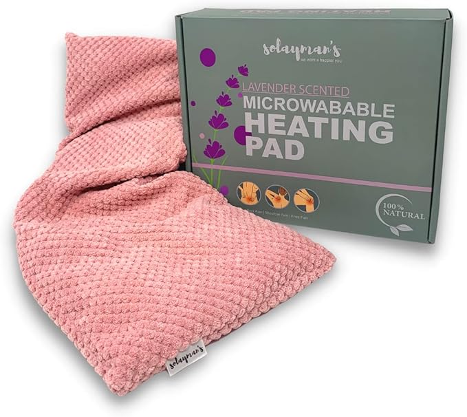 Solayman's Heating Pads for Cramps - Pink, Removable Cover, Lavender Scented-Ruum Studio Home