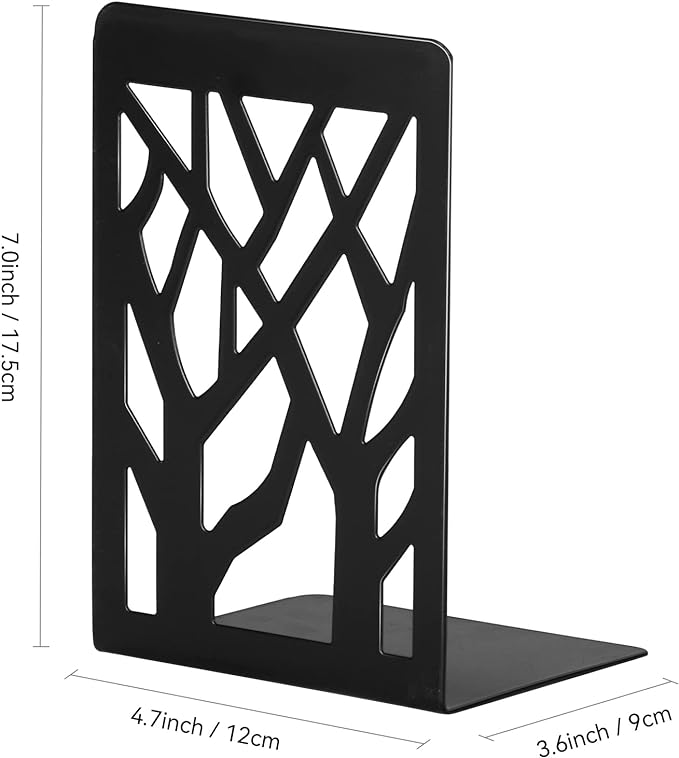 Metal Bookends Black 6 Pair - Heavy Duty Book Stoppers for Shelves - Decorative Book Ends-Ruum Studio Home