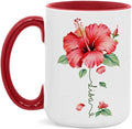 Personalized Hibiscus Blossom Design Mug, Custom Name Vibrant Flower Coffee Cup, Customized Mug For Floral Enthusiasts, Novelty Hibiscus Flower Ceramic Cup 11oz 15oz, Gift For Women-Ruum Studio Home