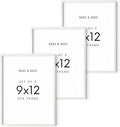 HAUS AND HUES Set of 3 9x12 Picture Frame - 9x12 Frame Wooden Picture Frames, 9 X 12 Frame Natural Wood Picture Frames, 12x9 Picture Frame Set Wooden Frames, 9 X 12 Picture Frame (White Oak Frame)-Ruum Studio Home