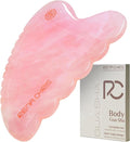 Rena Chris Body Gua Sha Tools, Natural Rose Quartz Jade GuaSha Tool, Manual Massage Sticks for Jawline Sculpting and Puffiness Reducing, Whole Body Skin Care Massager (Pink)-Ruum Studio Home