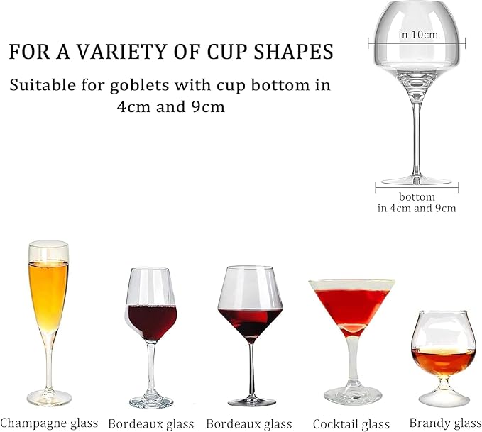 Wine Glass Rack - Under Cabinet Stemware Wine Glass Holder Glasses Storage Hanger 2 Pack Metal Organizer for Bar Kitchen Gold-Ruum Studio Home