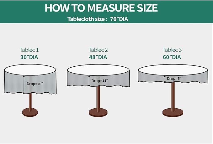 Surmente White Tablecloth for Round Tables, 70-inch Round Table Cloths for Weddings, Banquets, or Restaurants-Ruum Studio Home