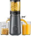 Juicer Machines, TUUMIIST Cold Press Juicer with 5.3" Extra Large Feed Chute Fit Whole Fruits & Vegetables Easy to Clean, High Juice Yield, BPA Free (Gun Grey)-Ruum Studio Home