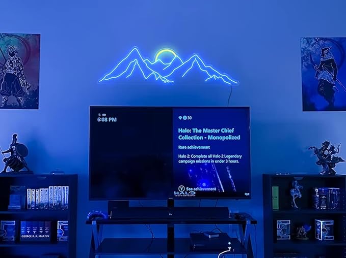 Mountain Neon Sign Mountain led sign Wall Art 25" Sunrise&Sunset Neon Sign Mountain Led Neon Light Sign Bedroom Office Livingroom Hotel Decor Birthday Xmas Gift-Ruum Studio Home