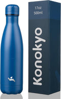 Insulated Water Bottles,17 oz Double Wall Stainless Steel Vacumm Metal Flask for Sports Travel,Blue-Ruum Studio Home