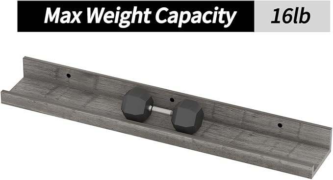 Giftgarden 24 Inch Grey Floating Shelves for Wall Mount, Gray Wood Wall Shelf Ledge for Bathroom Bedroom Living Room Kitchen Storage, Set of 3 Different Sizes-Ruum Studio Home