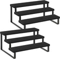 YINMIT Wooden Display Riser Stand, Tiered Perfume and Cologne Organizer Stand, 3 Tier Spice Rack Organizer, Rustic Display Shelf for Candles (3 Tier,2Pack,Black)-Ruum Studio Home