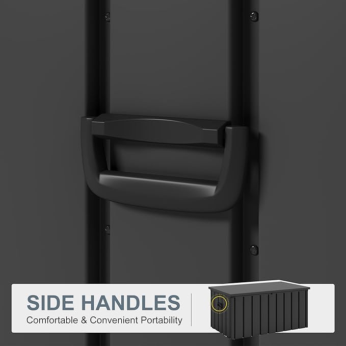 PURPLE LEAF Outdoor Deck Box 150 Gallon Waterproof Lockable Storage Box Container with Lid Deck Organization for Patio Cushions Side Table Pool Accessories Garden Tools, Gray-Ruum Studio Home