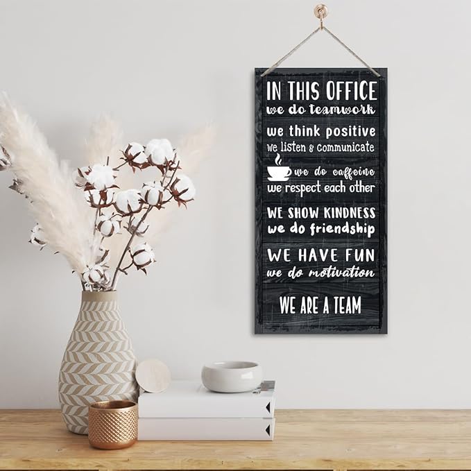 We Are A Team Office Signs Decor, In This Office Sign, Hanging Wood Sign Office Décor, Motivational Quotes Wall Décor, Office Wall Art, Human Resources Office Wall Décor, Team Gift, Gift for Leader A1-Ruum Studio Home