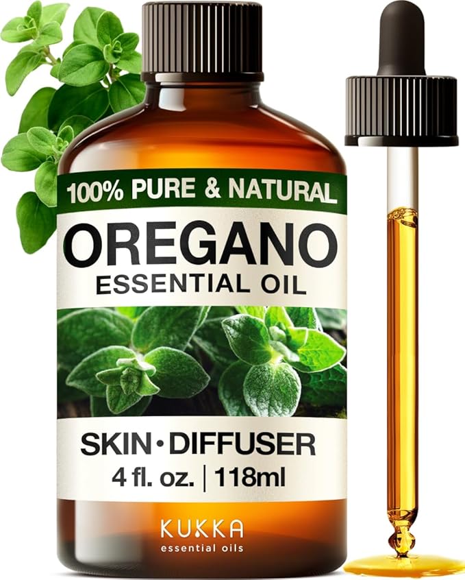 Kukka Oregano Essential Oil for Skin - 4 Fl Oz - 100% Pure Natural, Earthy & Herbaceous Scent, Perfect for Mother's Day Gifts, Diffuser, Nails, Candle & Soap Making DIY-Ruum Studio Home