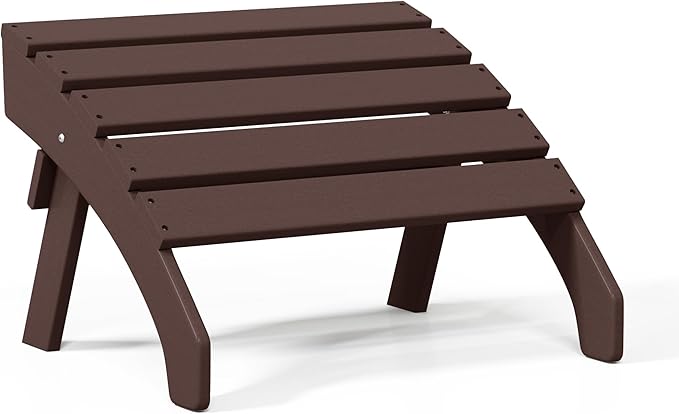WestinTrends Dylan Outdoor Patio HDPE Adirondack Ottoman Footrest, Dark Brown-Ruum Studio Home