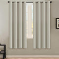 H.VERSAILTEX Solid Grommet Thermal Insulated Blackout Curtain Panels/Drapes,52Wx72L - Inch (Set of 2,Ivory/Cream Pattern)-Ruum Studio Home