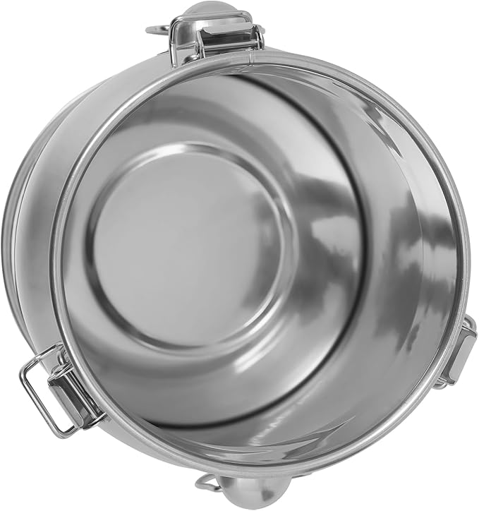 Stainless Steel Milk Can, 201 Stainless Steel Pail 1Gal Milk Can with Sealed Lid, 5L Hanging Lid Metal Milk Jug Bucket for Oil Tea Wine-Ruum Studio Home