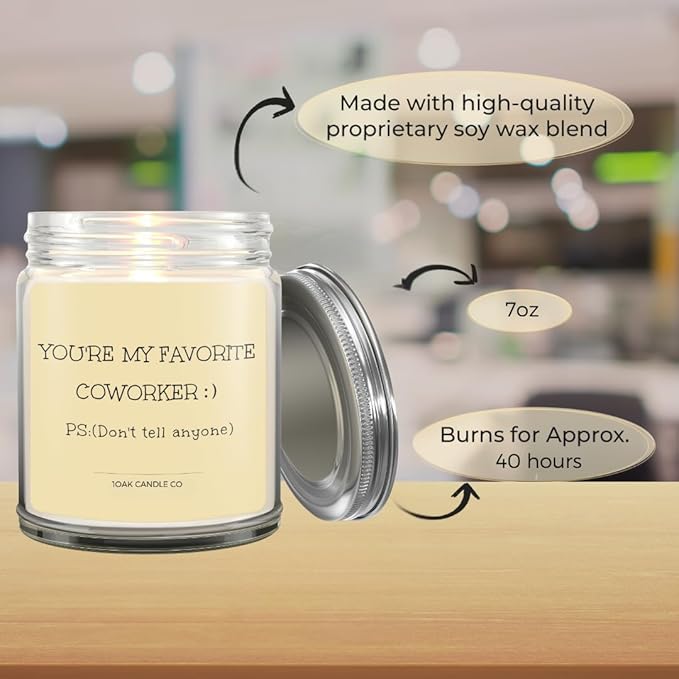 1OAK Vanilla Coworker Candle - Office Gifts for Coworkers - Funny & Farewell Gifts for Women, Men & Colleagues-Ruum Studio Home