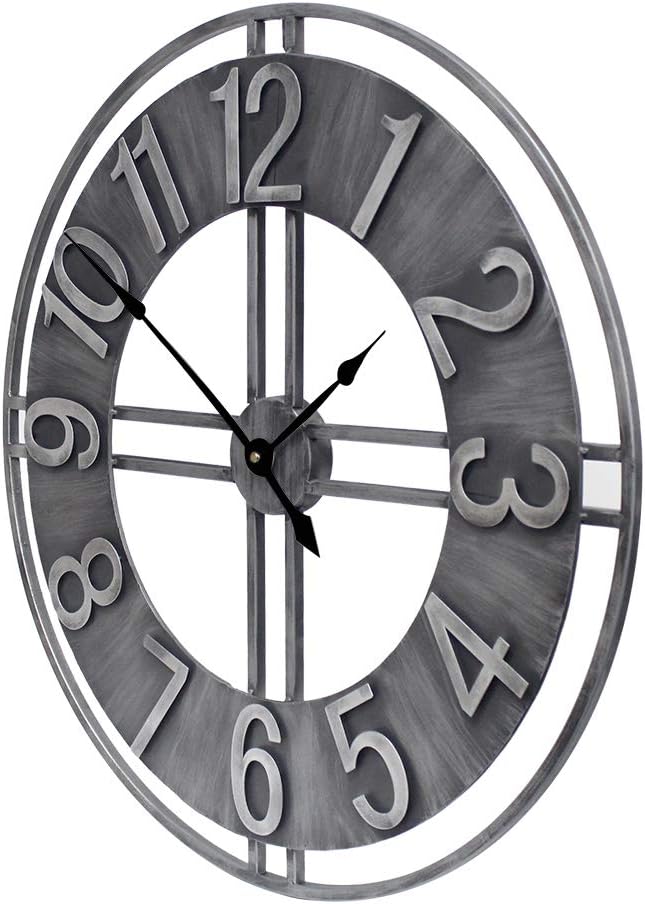 30 inch Large Wall Clock Decorative Solid Metal Retro Decor for Home Farmhouse Living Room-Ruum Studio Home