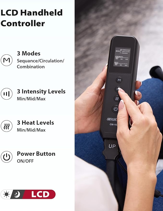 CINCOM Leg Massager with Heat and Compression for Circulation and Pain Relief Foot and Leg Massager Birthday Gifts for Women Men-Ruum Studio Home