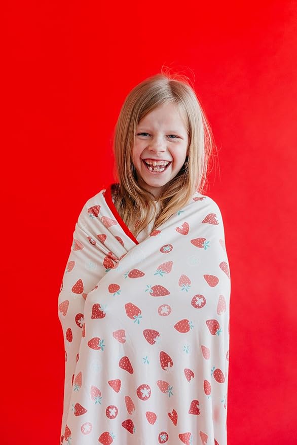 Copper Pearl Jumbo 3-Layer Baby Blanket: Soft Quilts for Boys & Girls | Breathable, Cozy Toddler Blanket | Newborn Quilt | 46x46 Premium Polyester/Rayon | Strawberry-Ruum Studio Home
